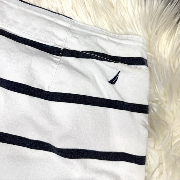 Nautica White & Navy Striped Shorts - Picture 5 of 5